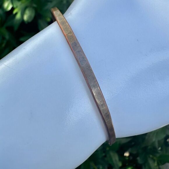 Copper open  cuff bangle bracelet - Picture 3 of 10